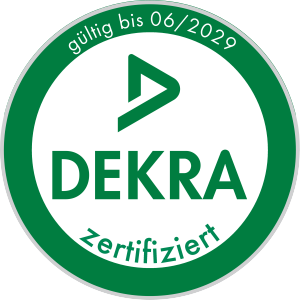 DEKRA-Siegel: zertifizierter Sachverständiger für Bauschadenbewertung, gültig bis 06/2029